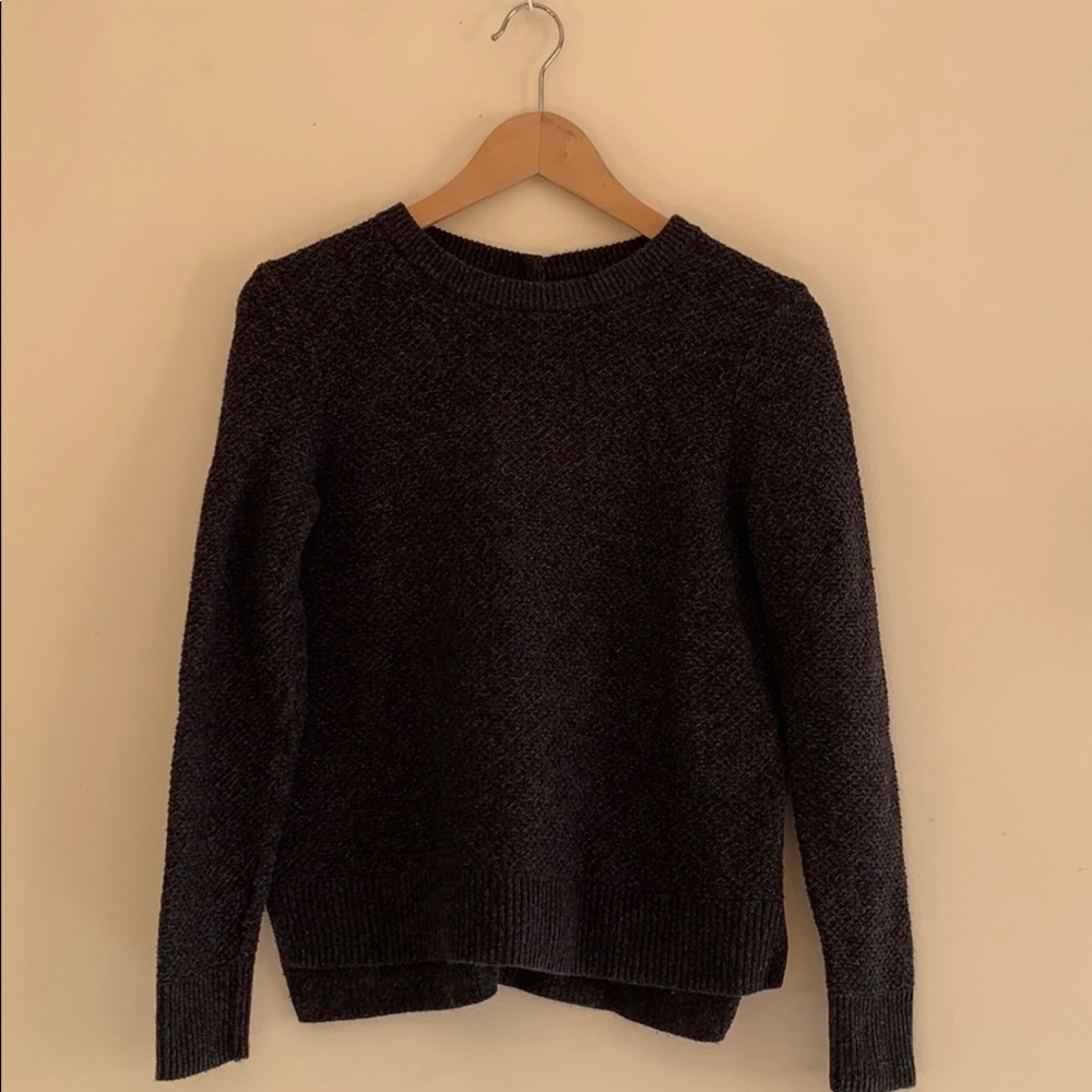 Madewell Button Back Sweater Charcoal S